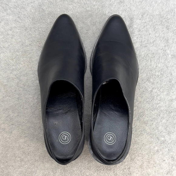 Urban Outfitters Leather Slip On Clog Mules - Black -Women Size 9 - Picture 8 of 10